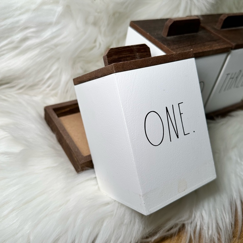 Rae Dunn Wooden Storage boxes Set One Two Three - Picture 2 of 3